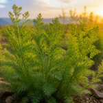 Artemisia annua au coucher du soleil