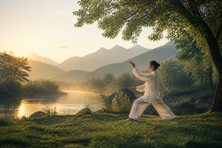 Serenite matinale qi gong au bord de leau