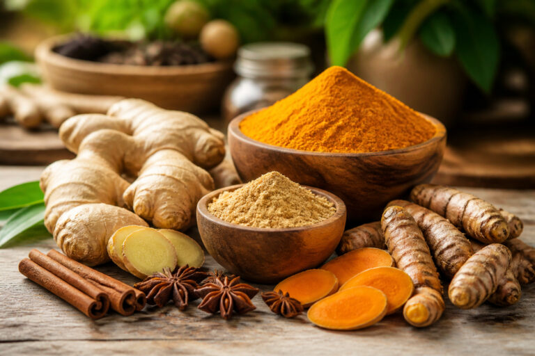 Epices anti inflammatoires gingembre et curcuma