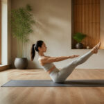 Femme en posture de pilates
